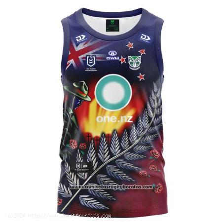  Tank Top New Zealand Warriors Rugby 2024 ANZAC 